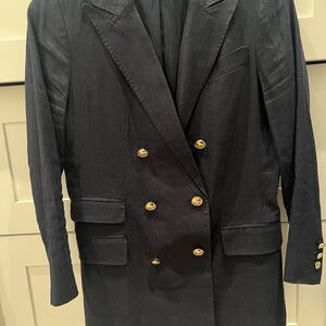 ANTONIO MELANI Men's Navy Pea Coat with Gold Buttons